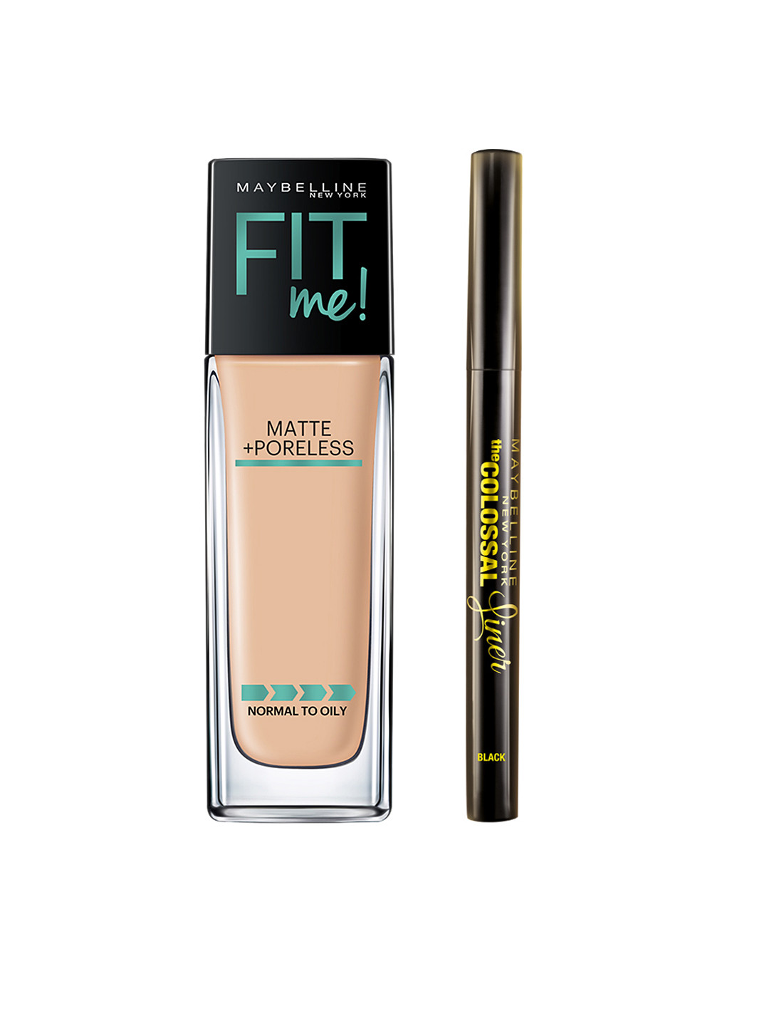 Maybelline Set of New York Fit Me Matte + Poreless Liquid Foundation & Colossal Pen Liner, Beige
Maybelline Set of New York Fit Me Matte + Poreless Liquid Foundation & Colossal Pen Liner, Beige