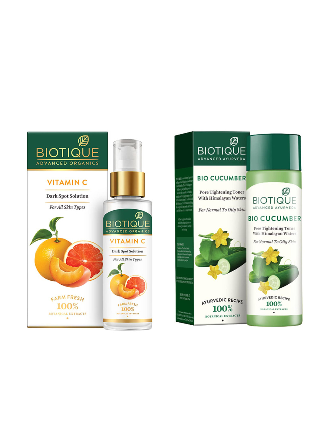 Biotique Set of Dark Spot Solution Face Serum & Pore Tightening Sustainable Toner, White
Biotique Set of Dark Spot Solution Face Serum & Pore Tightening Sustainable Toner, White