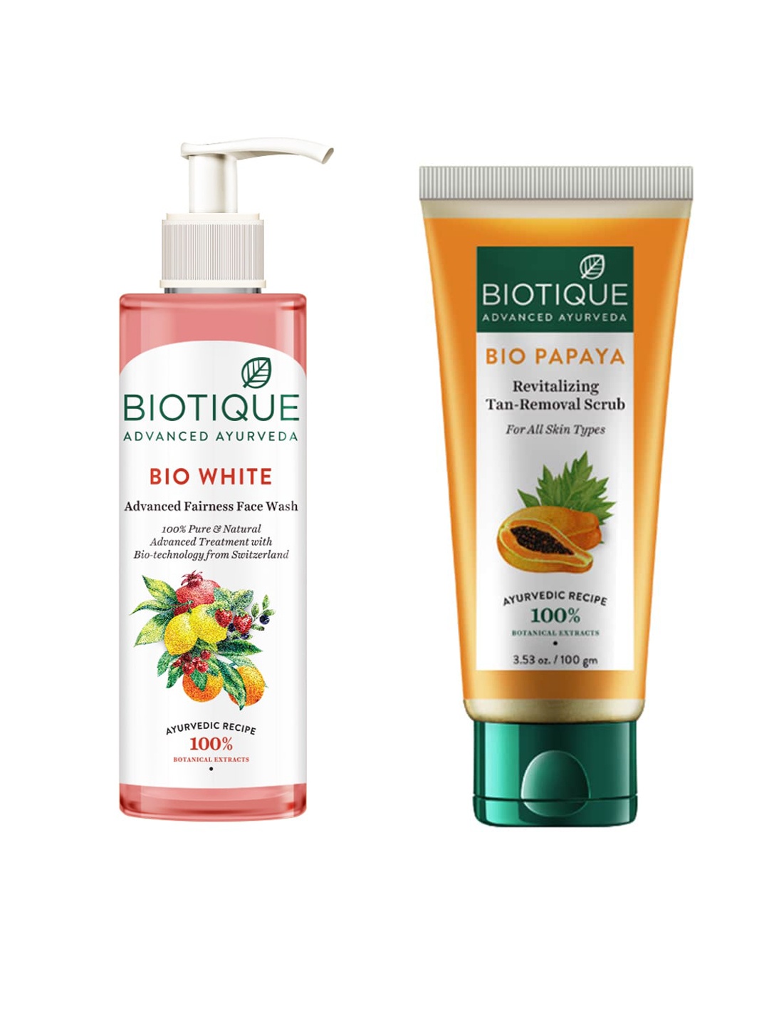 Biotique Set of Tan Removal Scrub & White Advanced Fairness Sustainable Face Wash, Pink
Biotique Set of Tan Removal Scrub & White Advanced Fairness Sustainable Face Wash, Pink