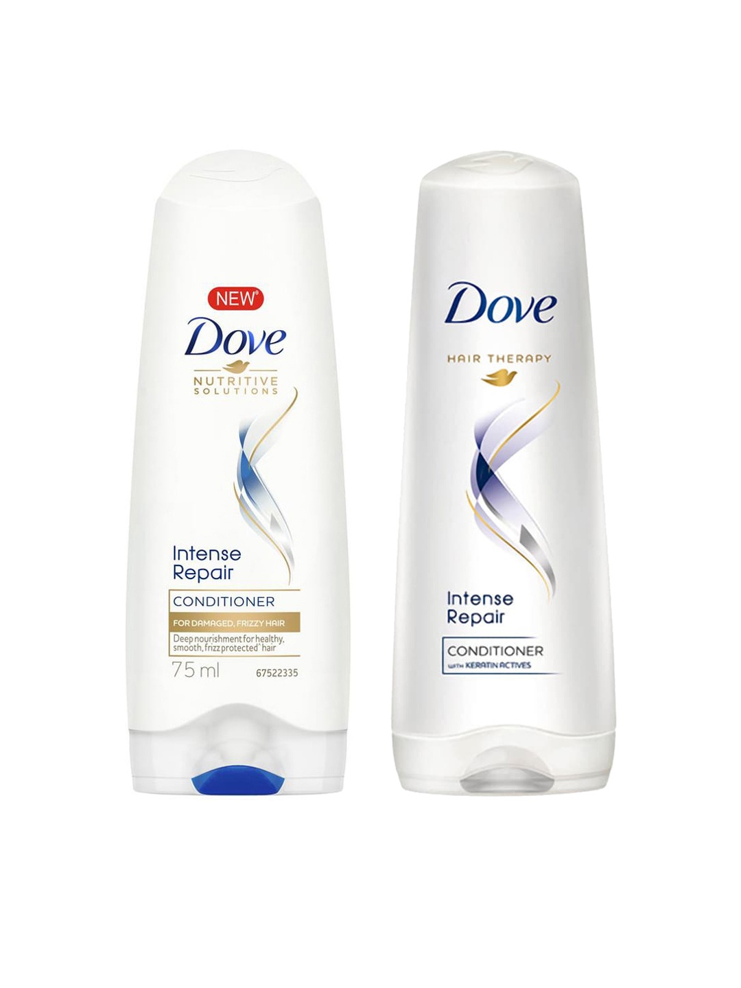 Dove Unisex Intense Repair Conditioner 175 ml & Intense Repair Conditioner 75 ml, White