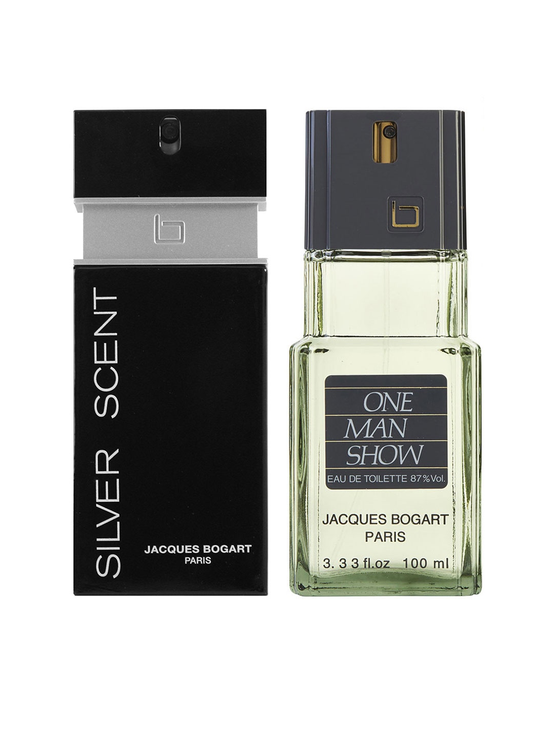 JACQUES BOGART Men Set of 2 EDT Perfumes - Silver Scent & One Man Show - 100 ml each, Black
JACQUES BOGART Men Set of 2 EDT Perfumes - Silver Scent & One Man Show - 100 ml each, Black