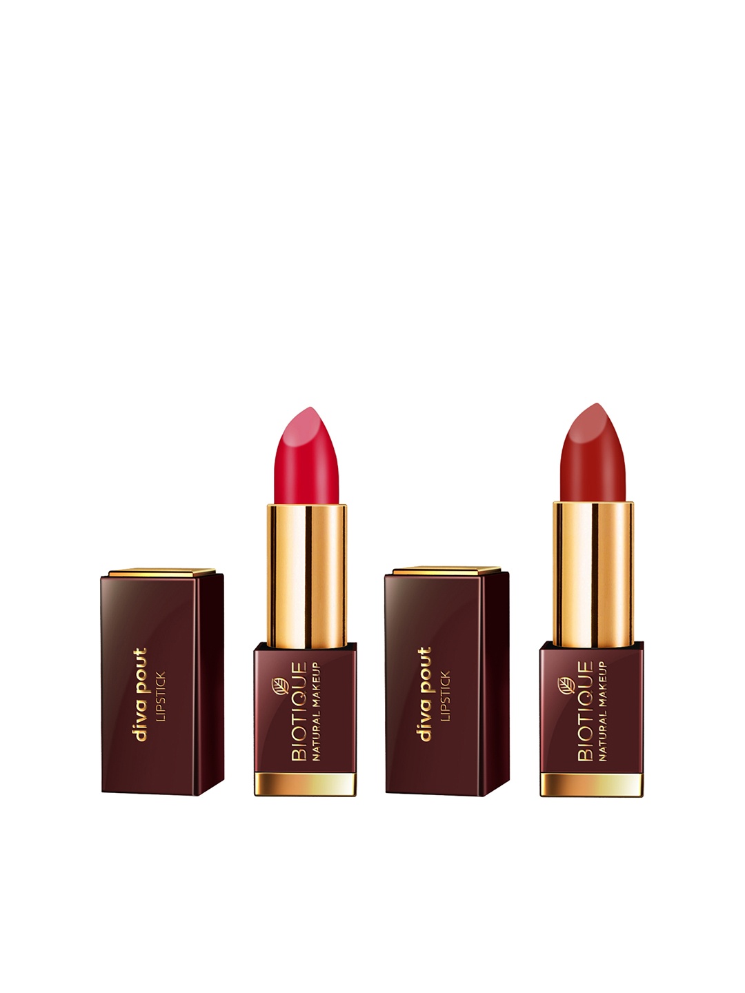 BIOTIQUE NATURAL MAKEUP Set of 2 Diva Pout Lipsticks-Scarlet Twist R102 & Show Me Love R20, Red
BIOTIQUE NATURAL MAKEUP Set of 2 Diva Pout Lipsticks-Scarlet Twist R102 & Show Me Love R20, Red