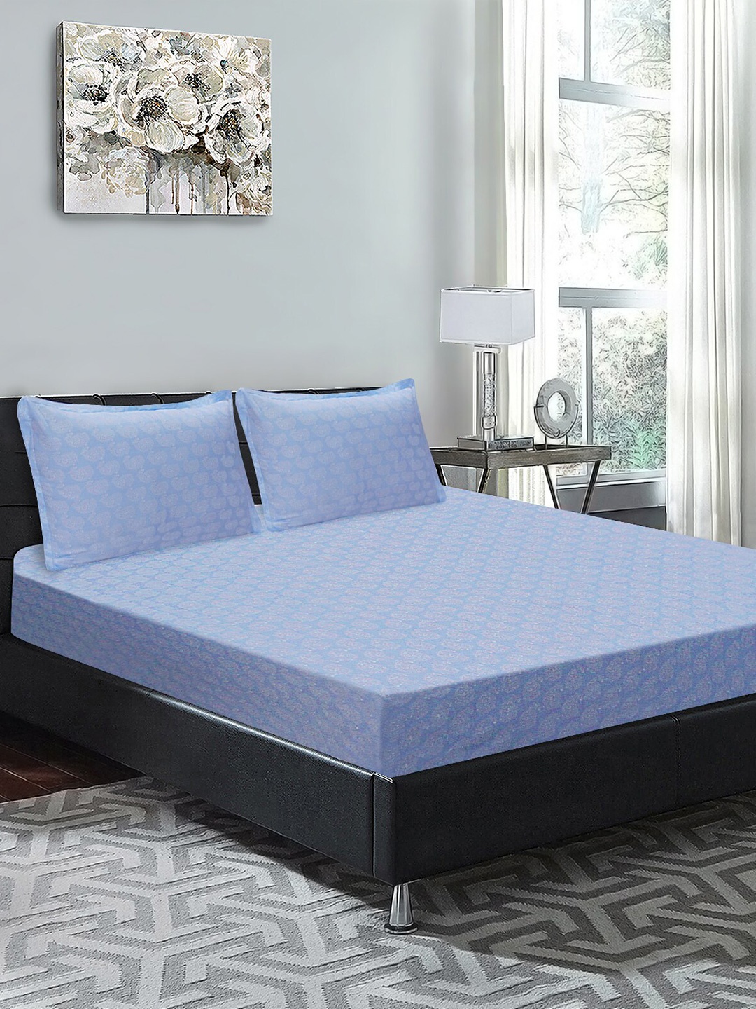 Good Homes by Home Candy Blue & Beige Ethnic Motifs 210 TC King Bedsheet with 2 Pillow Covers
Good Homes by Home Candy Blue & Beige Ethnic Motifs 210 TC King Bedsheet with 2 Pillow Covers