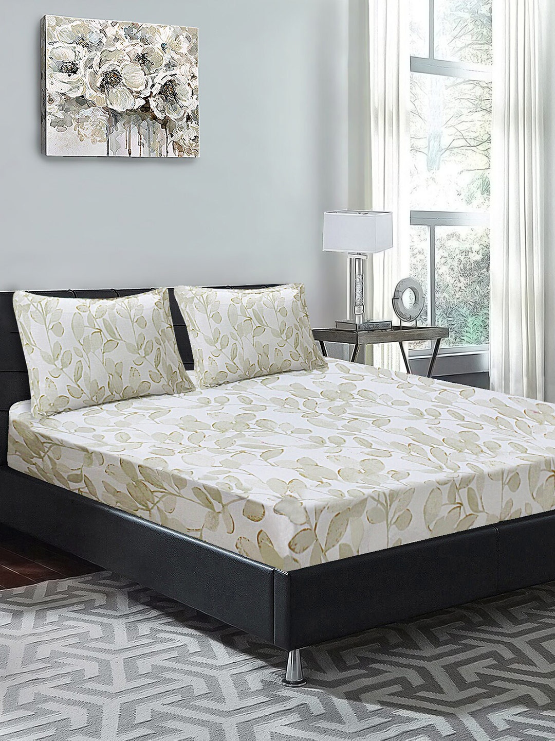 Good Homes by Home Candy Brown & Off White Floral 210 TC King Bedsheet with 2 Pillow Covers
Good Homes by Home Candy Brown & Off White Floral 210 TC King Bedsheet with 2 Pillow Covers