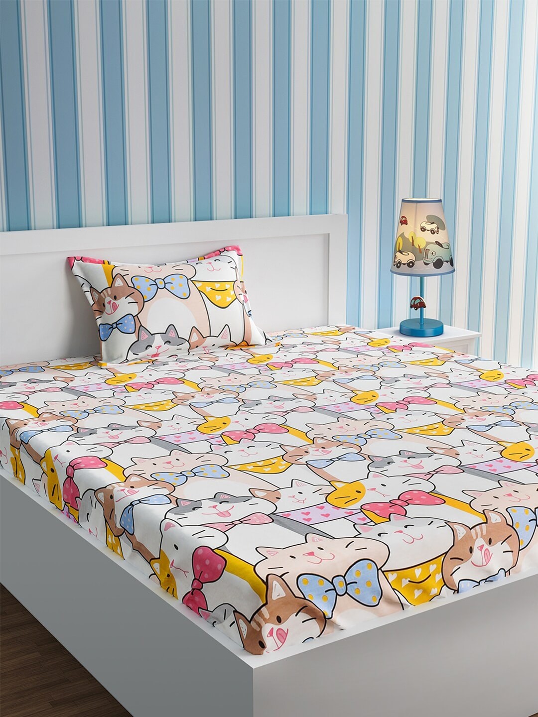 URBAN DREAM Multicoloured Graphic 210 TC Cotton Single Bedsheet with 1 Pillow Covers, Multi
URBAN DREAM Multicoloured Graphic 210 TC Cotton Single Bedsheet with 1 Pillow Covers, Multi