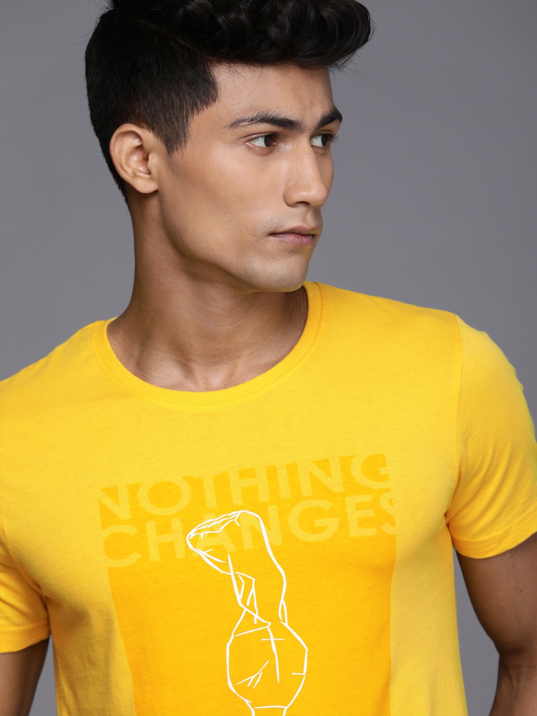 WROGN Men Yellow White Typography PrintedRound Neck Pure Cotton Slim Fit Pure Cotton T-shirt
WROGN Men Yellow White Typography PrintedRound Neck Pure Cotton Slim Fit Pure Cotton T-shirt
