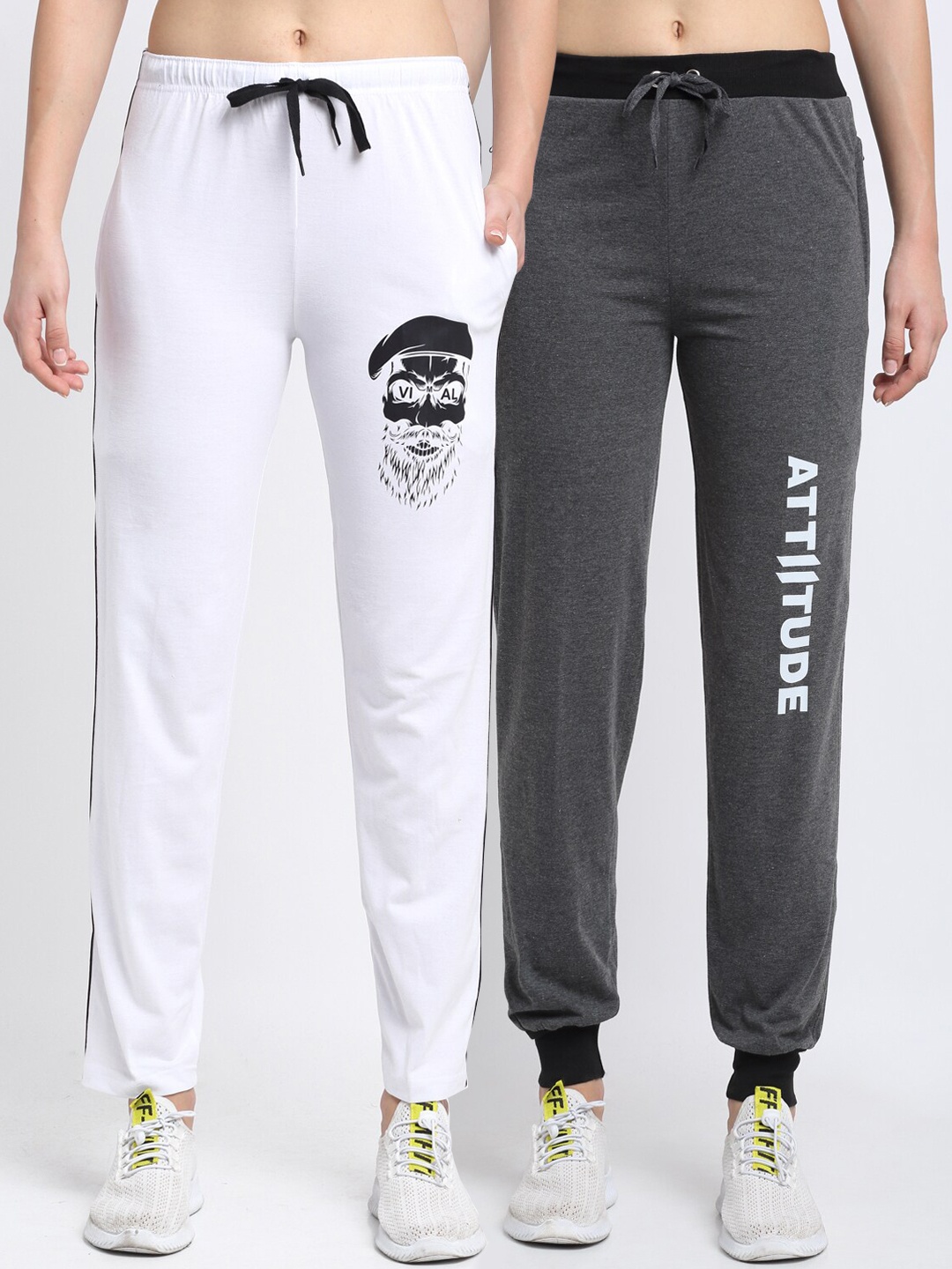 VIMAL JONNEY Women Pack Of 2 Track Pants, White