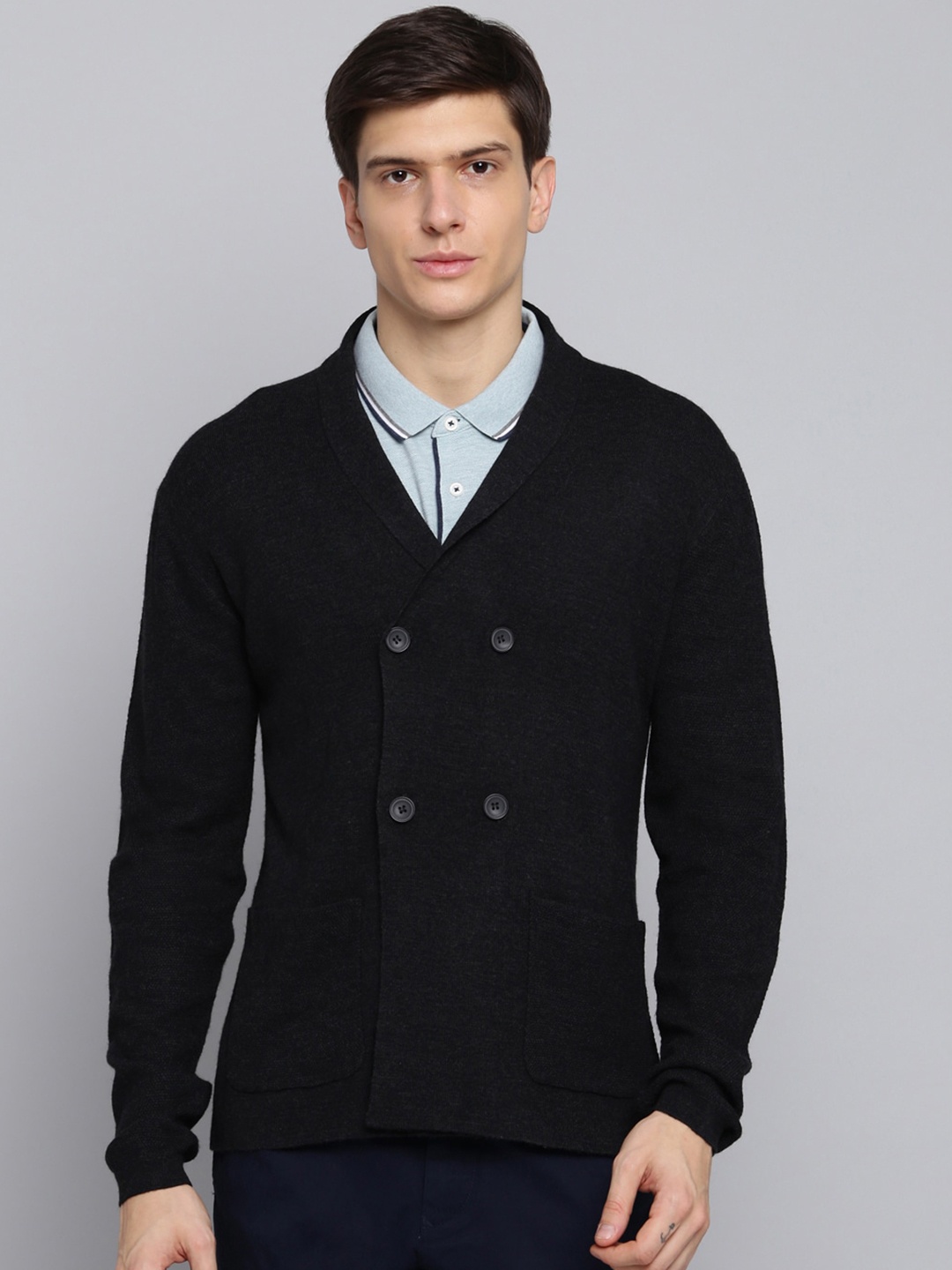 Bruun & Stengade Men Charcoal Cardigan