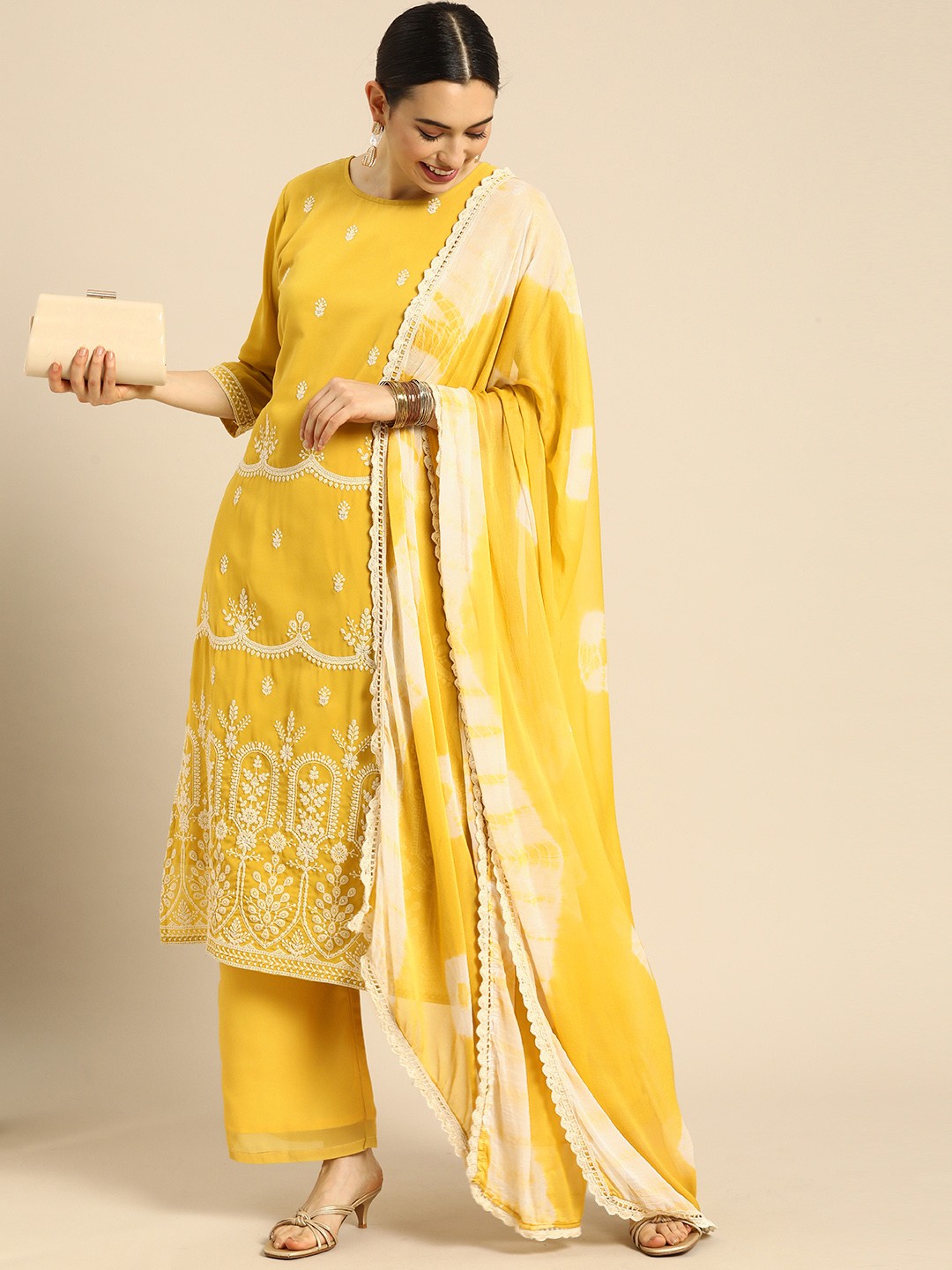Anouk Women Yellow Ethnic Motifs Embroidered Regular Kurta with Palazzos & With Dupatta
Anouk Women Yellow Ethnic Motifs Embroidered Regular Kurta with Palazzos & With Dupatta