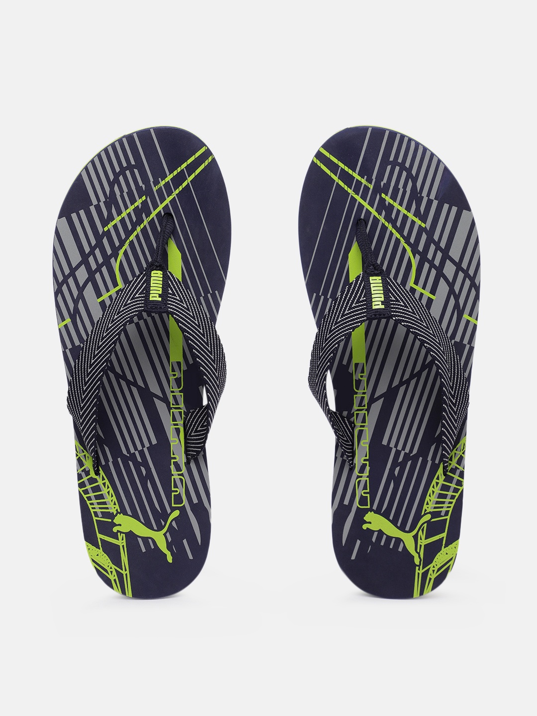 Puma Unisex Navy Blue Printed Thong Flip-Flops