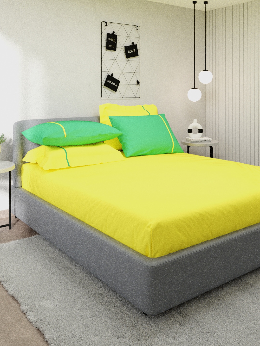 Stoa Paris Colours Collection Cotton 144 TC Lime & Green King Bedsheet With 4 Pillow Covers, Yellow
Stoa Paris Colours Collection Cotton 144 TC Lime & Green King Bedsheet With 4 Pillow Covers, Yellow