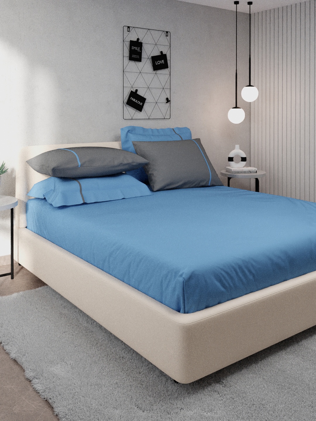 Stoa Paris Blue & Grey Solid 144 TC Pure Cotton King Bedsheet With 4 Pillow Covers
Stoa Paris Blue & Grey Solid 144 TC Pure Cotton King Bedsheet With 4 Pillow Covers