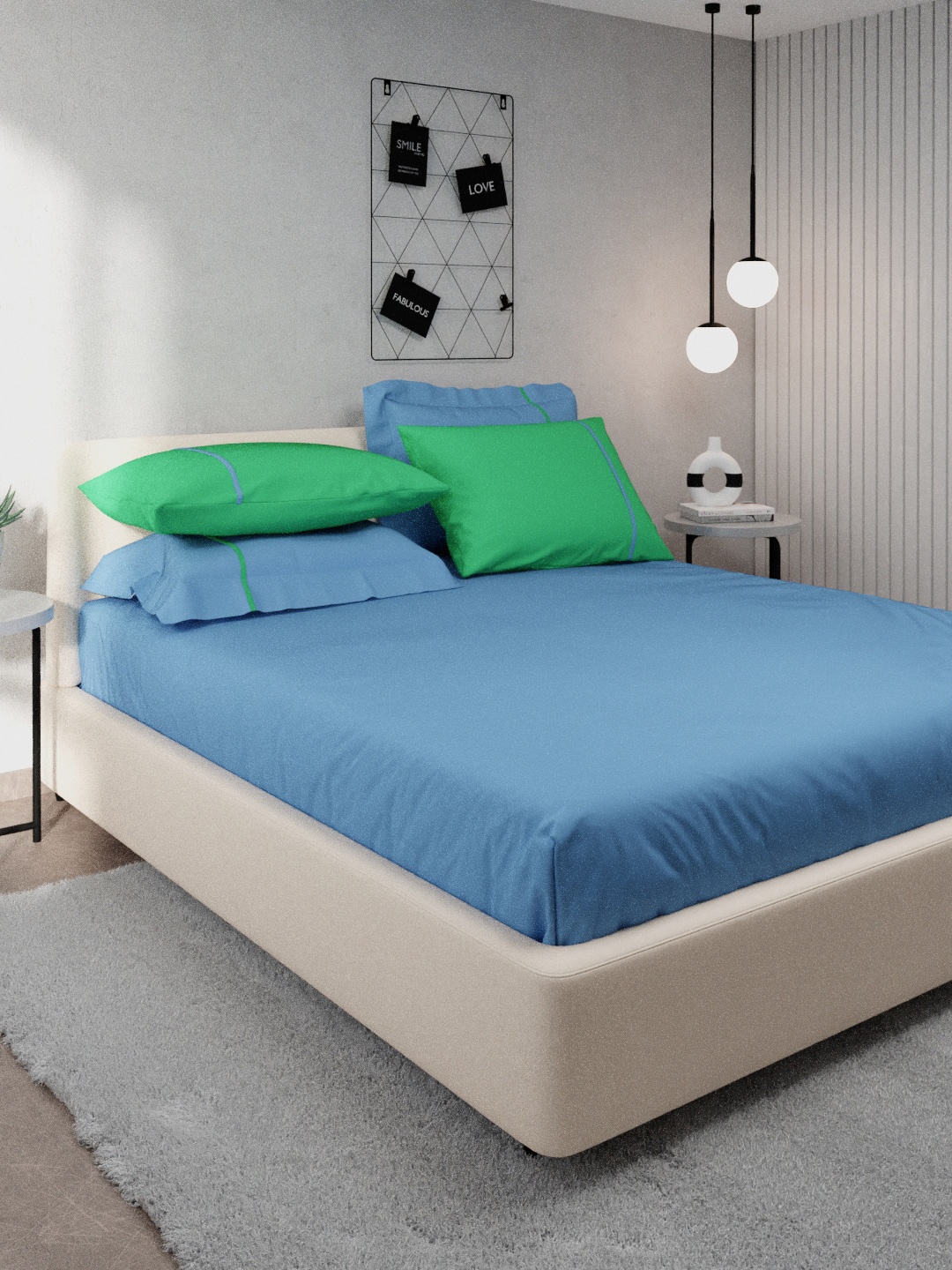 Stoa Paris Colours Collection Cotton 144 TC Sky Blue & Green King Bedsheet With 4 Pillow Covers
Stoa Paris Colours Collection Cotton 144 TC Sky Blue & Green King Bedsheet With 4 Pillow Covers