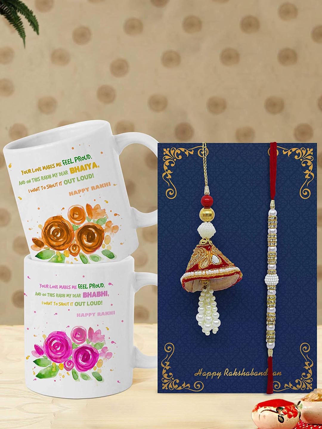 TIED RIBBONS Bhaiya Bhabhi Lumba Rakhi & Printed Coffee Mug Combo Gift Pack, Multi
TIED RIBBONS Bhaiya Bhabhi Lumba Rakhi & Printed Coffee Mug Combo Gift Pack, Multi