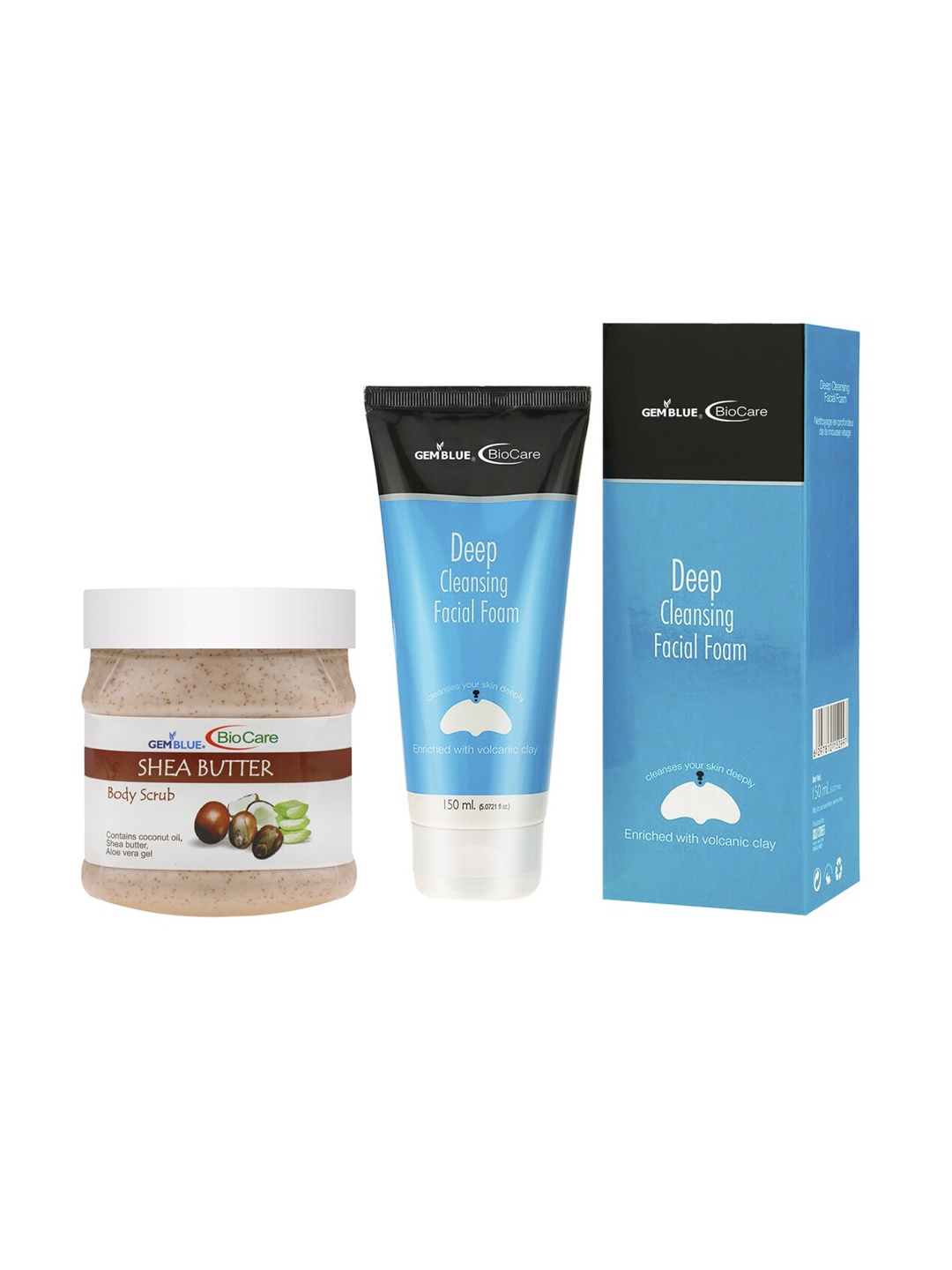 GEMBLUE BioCare Unisex Deep Cleansing Facial Foam,150ml & Shea Butter Scrub,500ml, Multi
GEMBLUE BioCare Unisex Deep Cleansing Facial Foam,150ml & Shea Butter Scrub,500ml, Multi