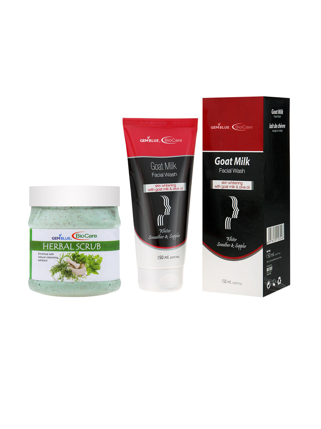 GEMBLUE BioCare Unisex Herbal Scrub, 500ml and Goat Milk Face Wash, 150ml, Multi
GEMBLUE BioCare Unisex Herbal Scrub, 500ml and Goat Milk Face Wash, 150ml, Multi