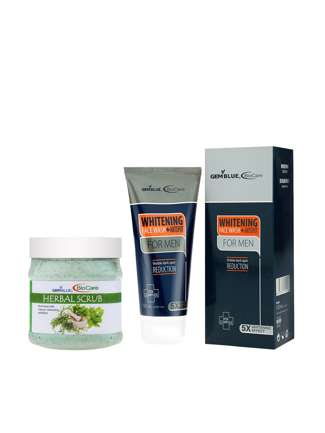 GEMBLUE BioCare Unisex Herbal Scrub, 500ml and Whitening Face Wash,150ml, Multi
GEMBLUE BioCare Unisex Herbal Scrub, 500ml and Whitening Face Wash,150ml, Multi