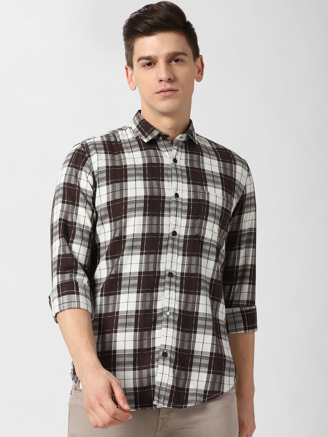 Peter England Casuals Men Black & Brown Slim Fit Tartan Checks Checked Pure Cotton Shirt
Peter England Casuals Men Black & Brown Slim Fit Tartan Checks Checked Pure Cotton Shirt