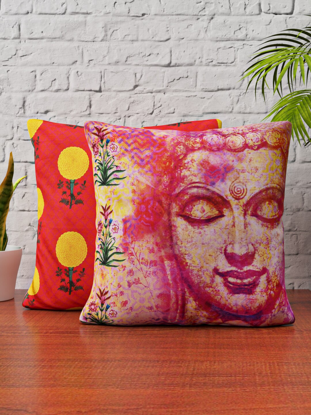 HAPPY HUES Red & Yellow Set of 2 Ethnic Motifs Reversible Velvet Square Cushion Covers
HAPPY HUES Red & Yellow Set of 2 Ethnic Motifs Reversible Velvet Square Cushion Covers