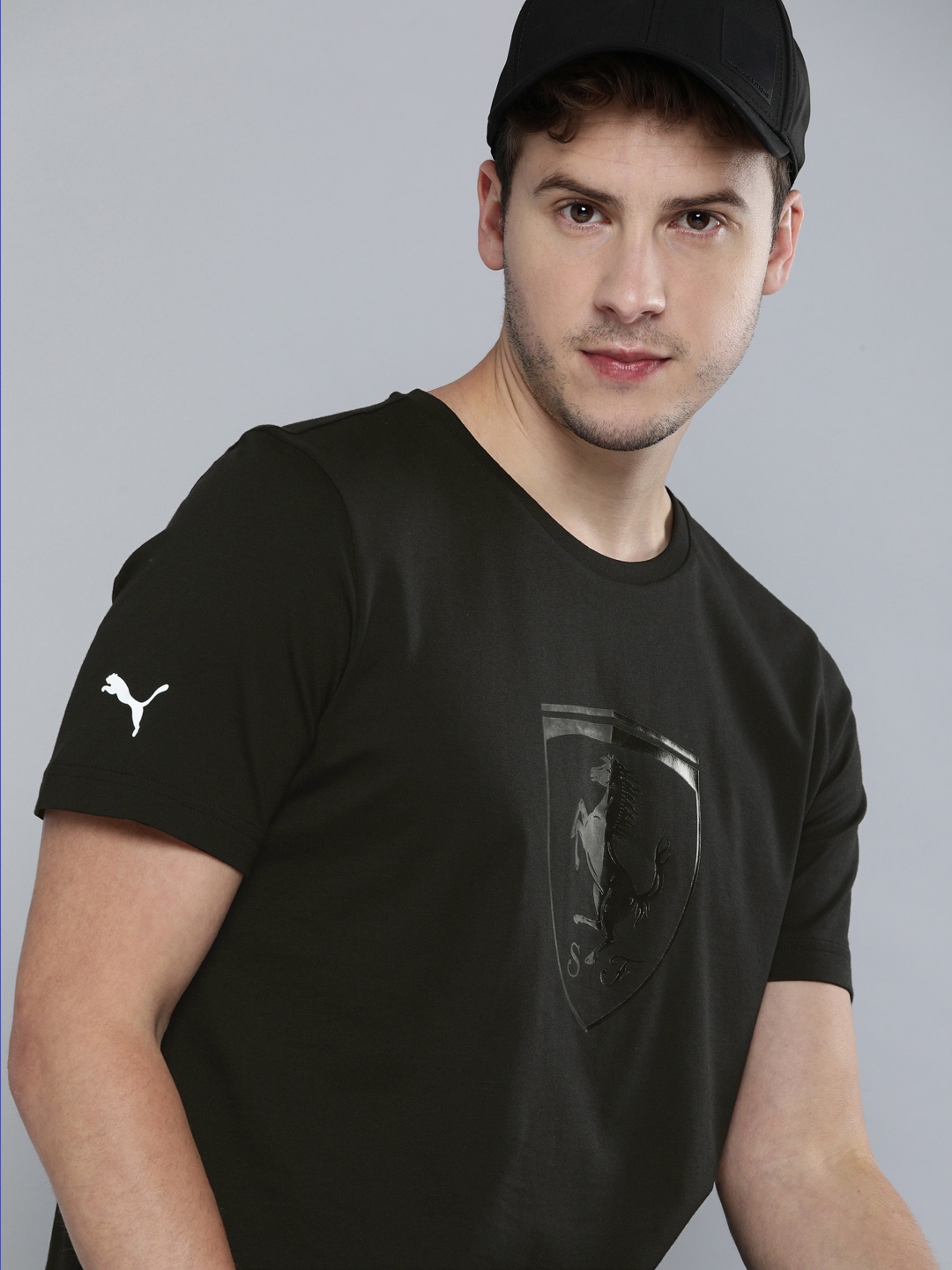 PUMA Motorsport Men Black Ferrari Race Ton Big Shield Brand Logo Printed Motorsport T-shirt
PUMA Motorsport Men Black Ferrari Race Ton Big Shield Brand Logo Printed Motorsport T-shirt