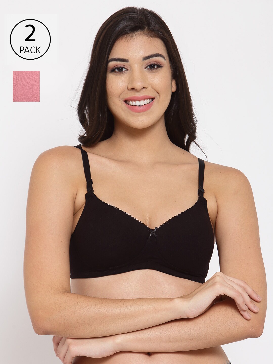Inner Sense Women Pack of 2 Organic Cotton Antimicrobal T-shirt Bra- ISB104-Black_Mauve
Inner Sense Women Pack of 2 Organic Cotton Antimicrobal T-shirt Bra- ISB104-Black_Mauve