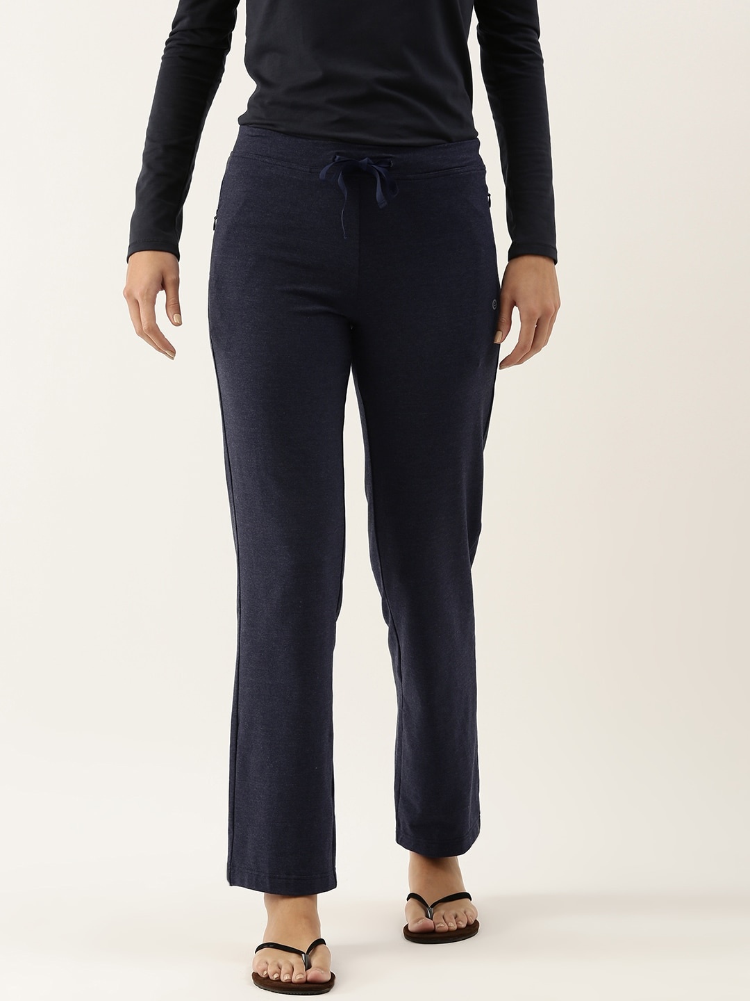 Enamor E014 Mid-Rise Straight Leg Lounge Pants for Women with Drawstring & Zipper Pockets, Navy blue
Enamor E014 Mid-Rise Straight Leg Lounge Pants for Women with Drawstring & Zipper Pockets, Navy blue
