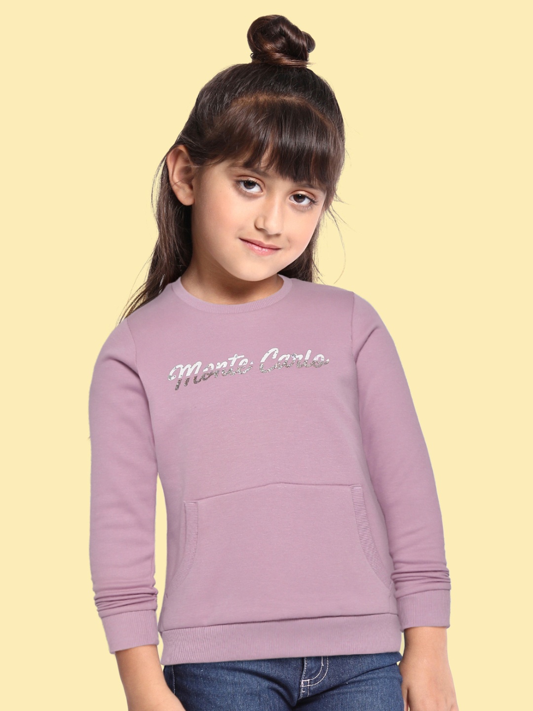 Monte Carlo Girls Lavender & White Brand Logo Print Sweatshirt