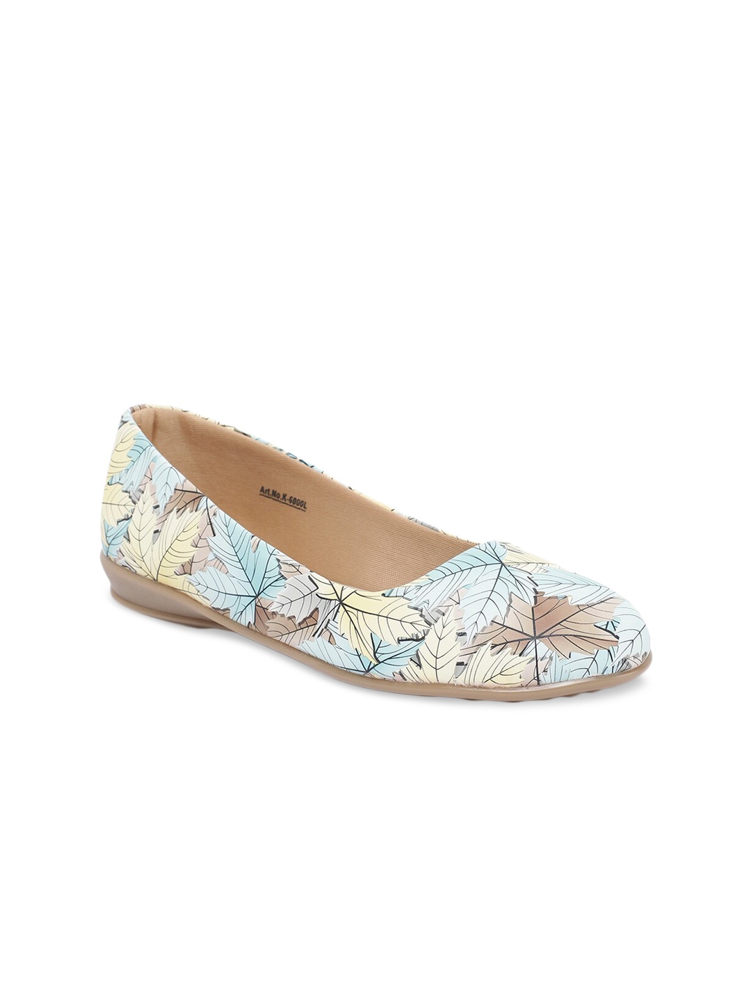Paragon Women Blue & Yellow Printed Leather Slip-On Sneakers