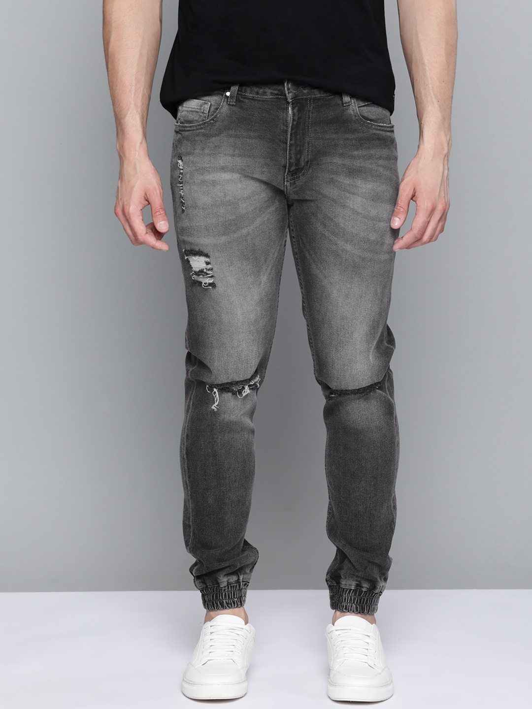 Mast & Harbour Men Charcoal Grey Slim Jogger Fit Mildly Distressed Stretchable Jeans
Mast & Harbour Men Charcoal Grey Slim Jogger Fit Mildly Distressed Stretchable Jeans