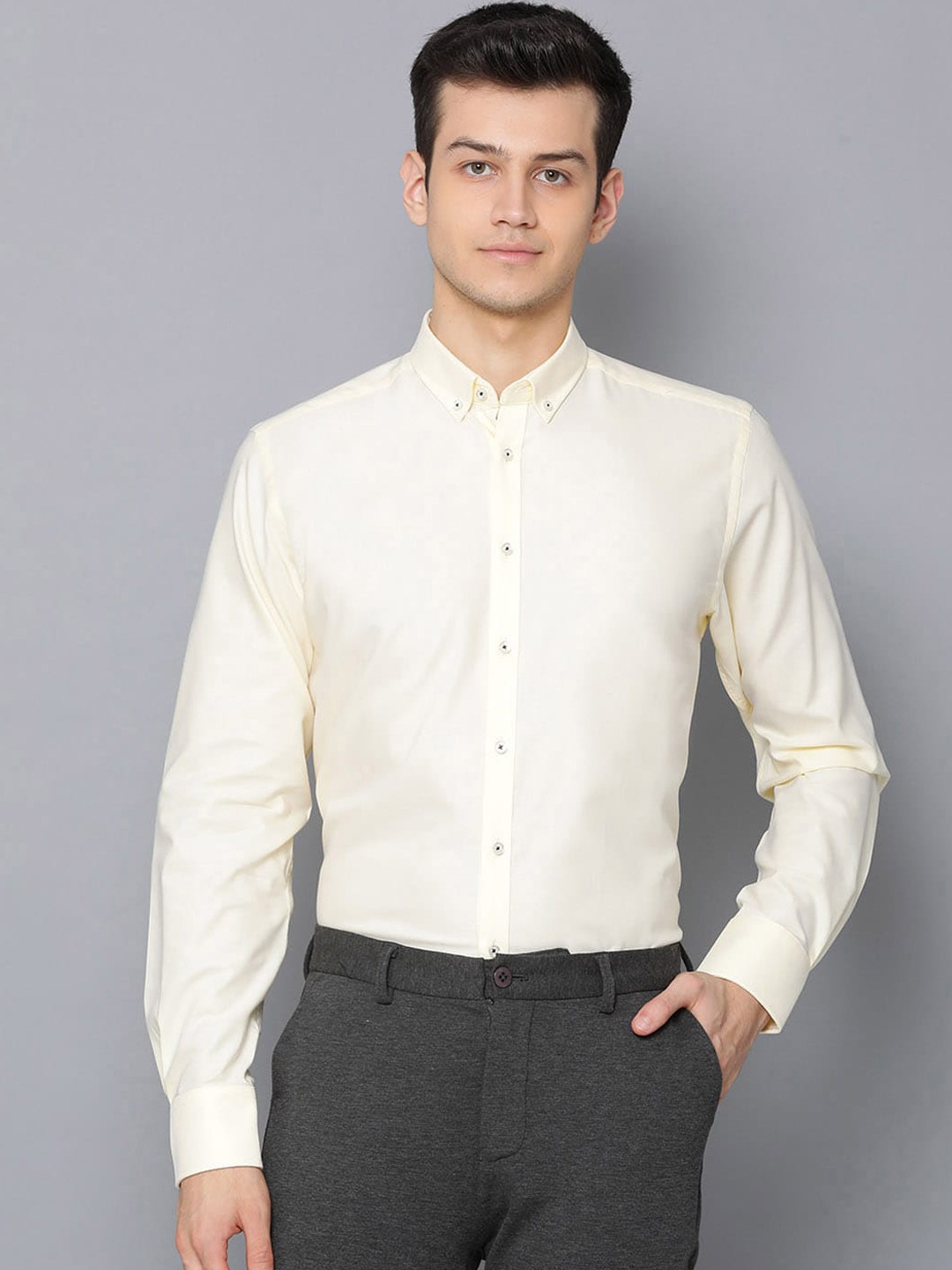 Bruun & Stengade Men Yellow Opaque Casual Shirt