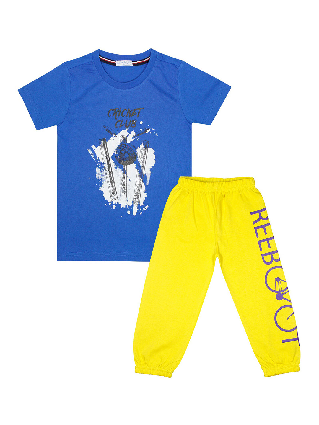 Luke & Lilly Boys Multicoloured & Yellow Printed T-shirt With Pyjamas, Multi 
Luke & Lilly Boys Multicoloured & Yellow Printed T-shirt With Pyjamas, Multi