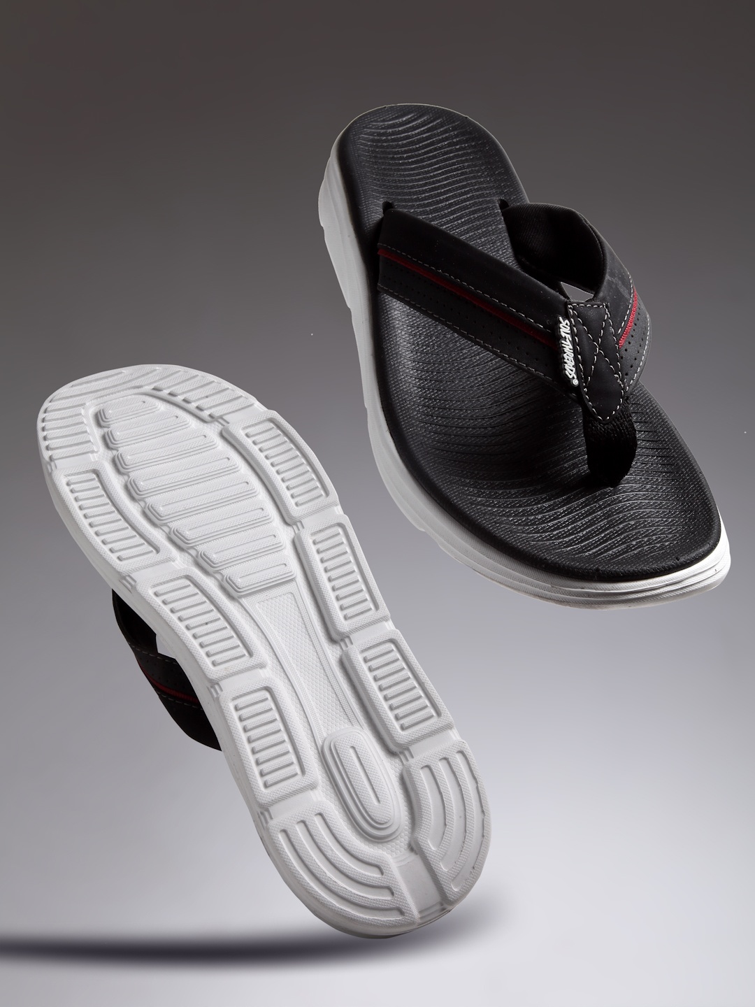 Solethreads Men Black Solid Flip Flops