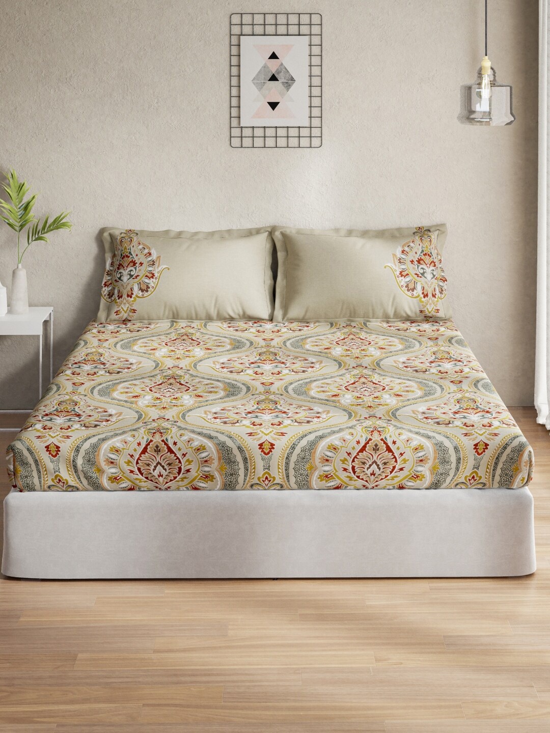 DDecor Grey & Maroon Ethnic Motifs 140 TC Queen Bedsheet with 2 Pillow Covers
DDecor Grey & Maroon Ethnic Motifs 140 TC Queen Bedsheet with 2 Pillow Covers