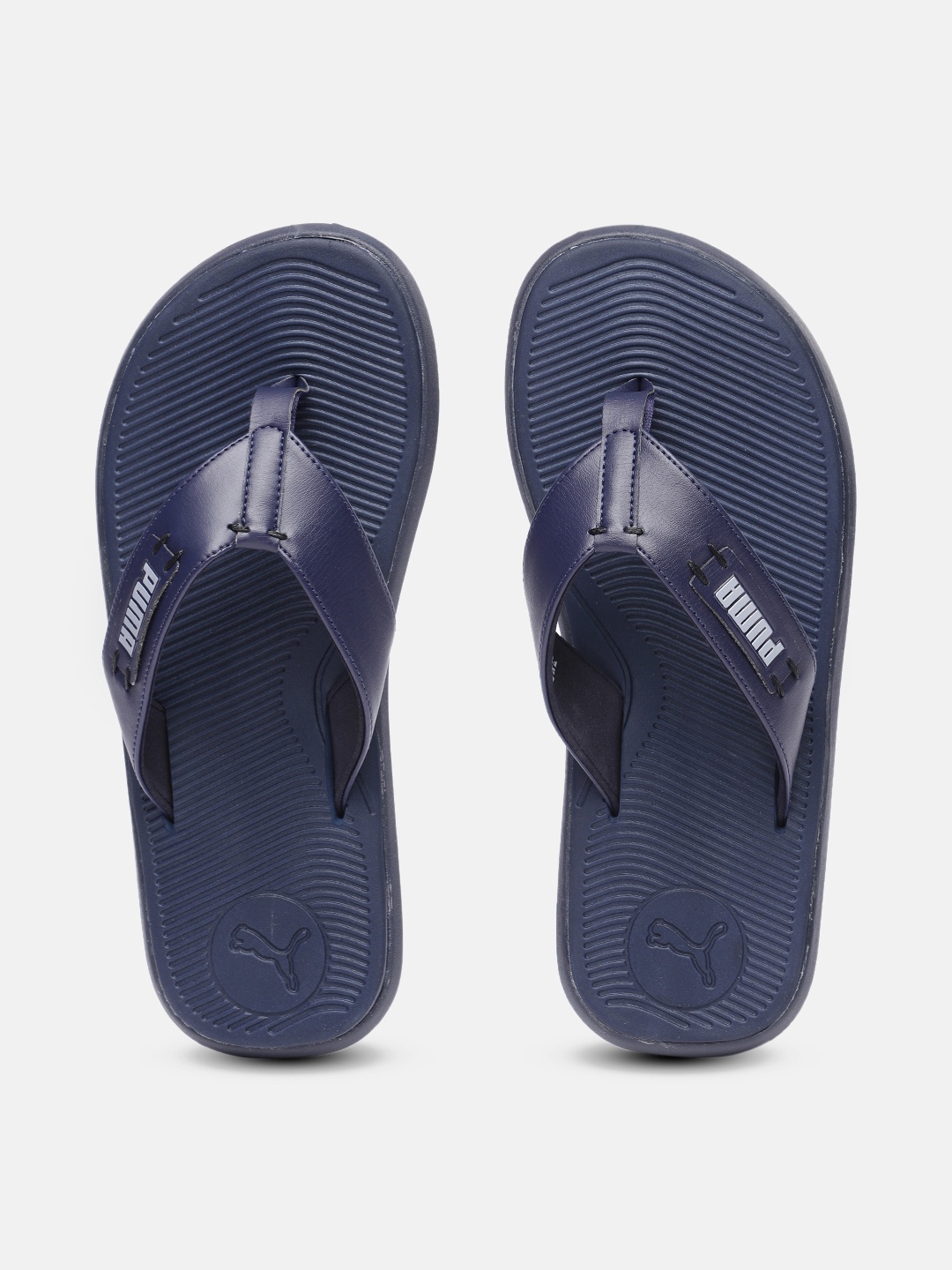 Puma Men Navy Blue Self Design Ricordo IDP Synthetic Thong Flip-Flops