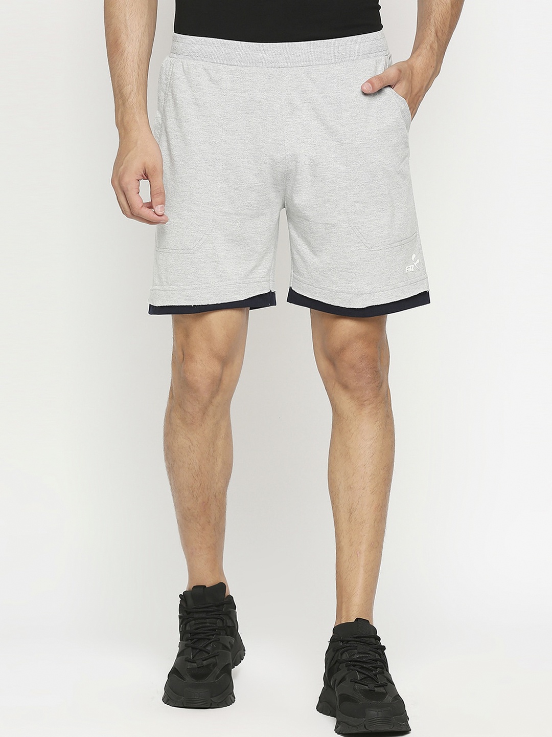 FiTZ Men Grey Sports Shorts