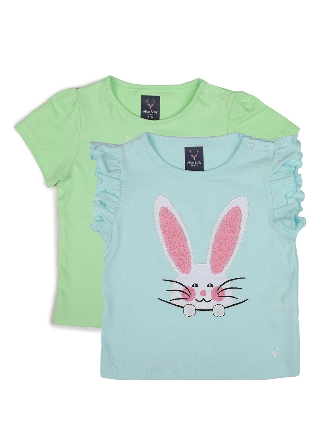 Allen Solly Junior Girls Green Typography 2 Printed T-shirt