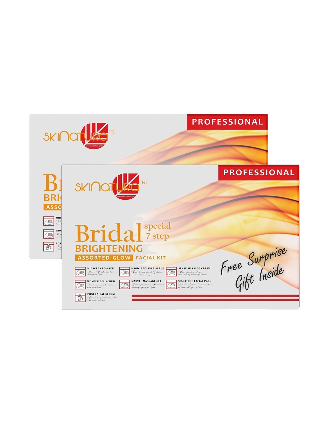 Skinatura Set of 2 Special 7 Step Bridal Brightening Assorted Glow Professional Facial Kit, Orange
Skinatura Set of 2 Special 7 Step Bridal Brightening Assorted Glow Professional Facial Kit, Orange