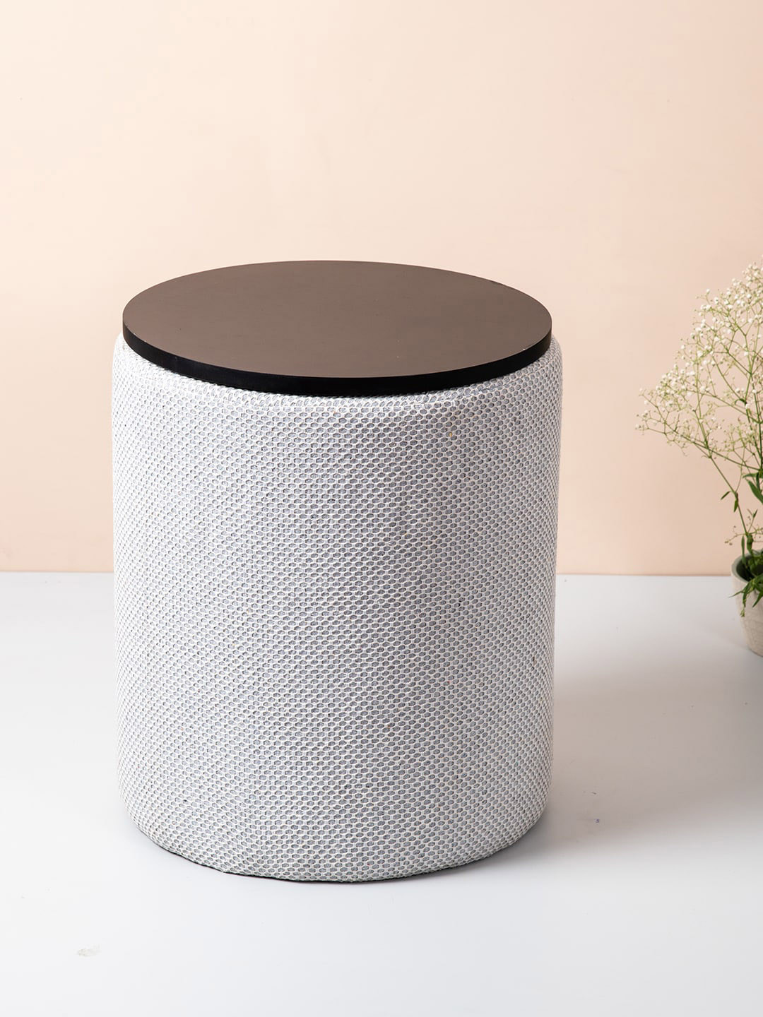 nestroots Grey & Black 2 Pieces Textured Round Shape Sitting Storage Ottoman Organisers 
nestroots Grey & Black 2 Pieces Textured Round Shape Sitting Storage Ottoman Organisers