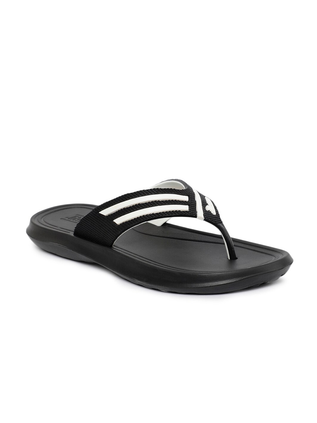 Paragon Men Black & White Striped Thong Flip Flops