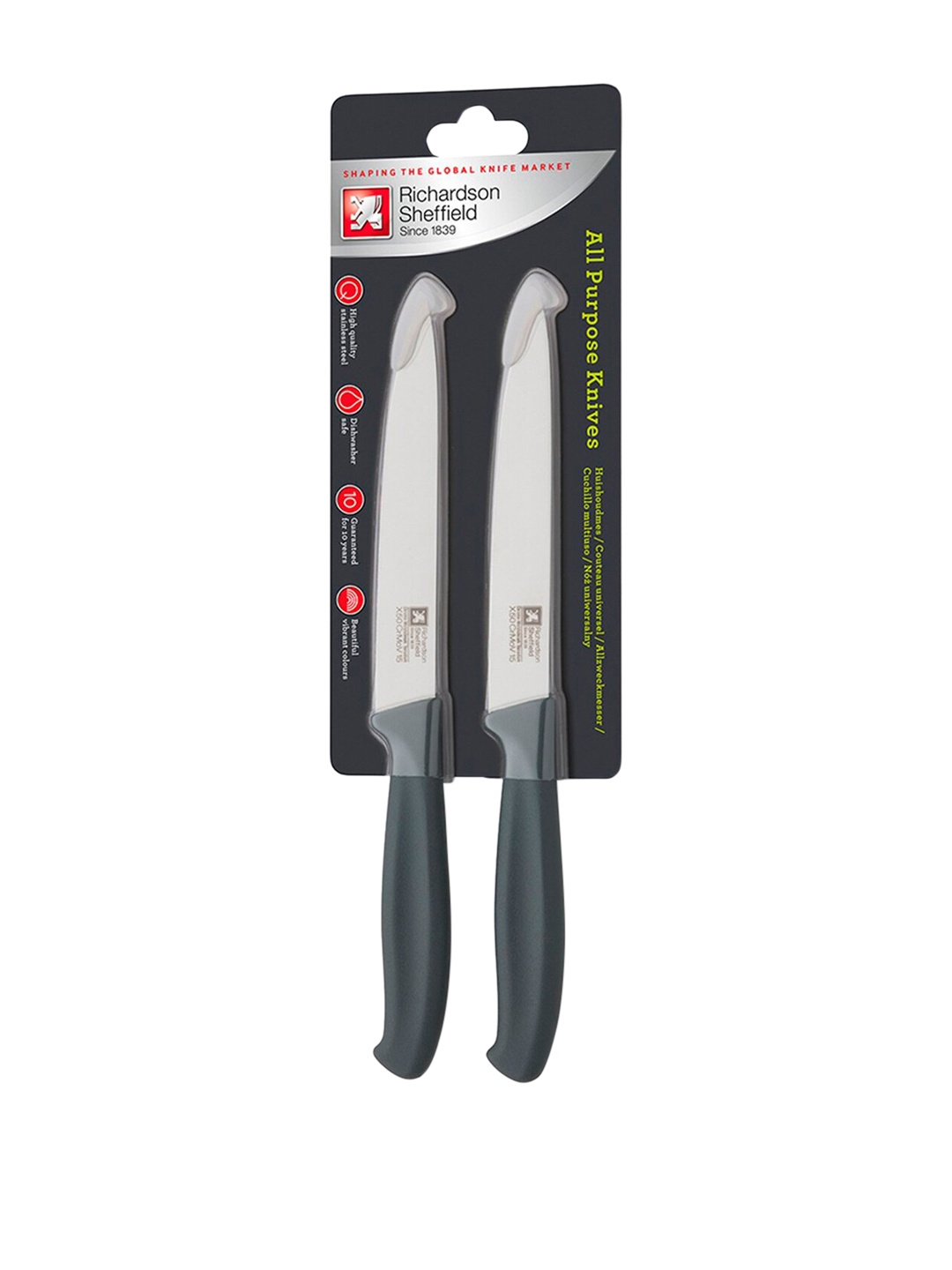 Richardson Sheffield Set Of 2 Grey & Silver-Toned Kitchen Essentials All-Purpose Knifes
Richardson Sheffield Set Of 2 Grey & Silver-Toned Kitchen Essentials All-Purpose Knifes