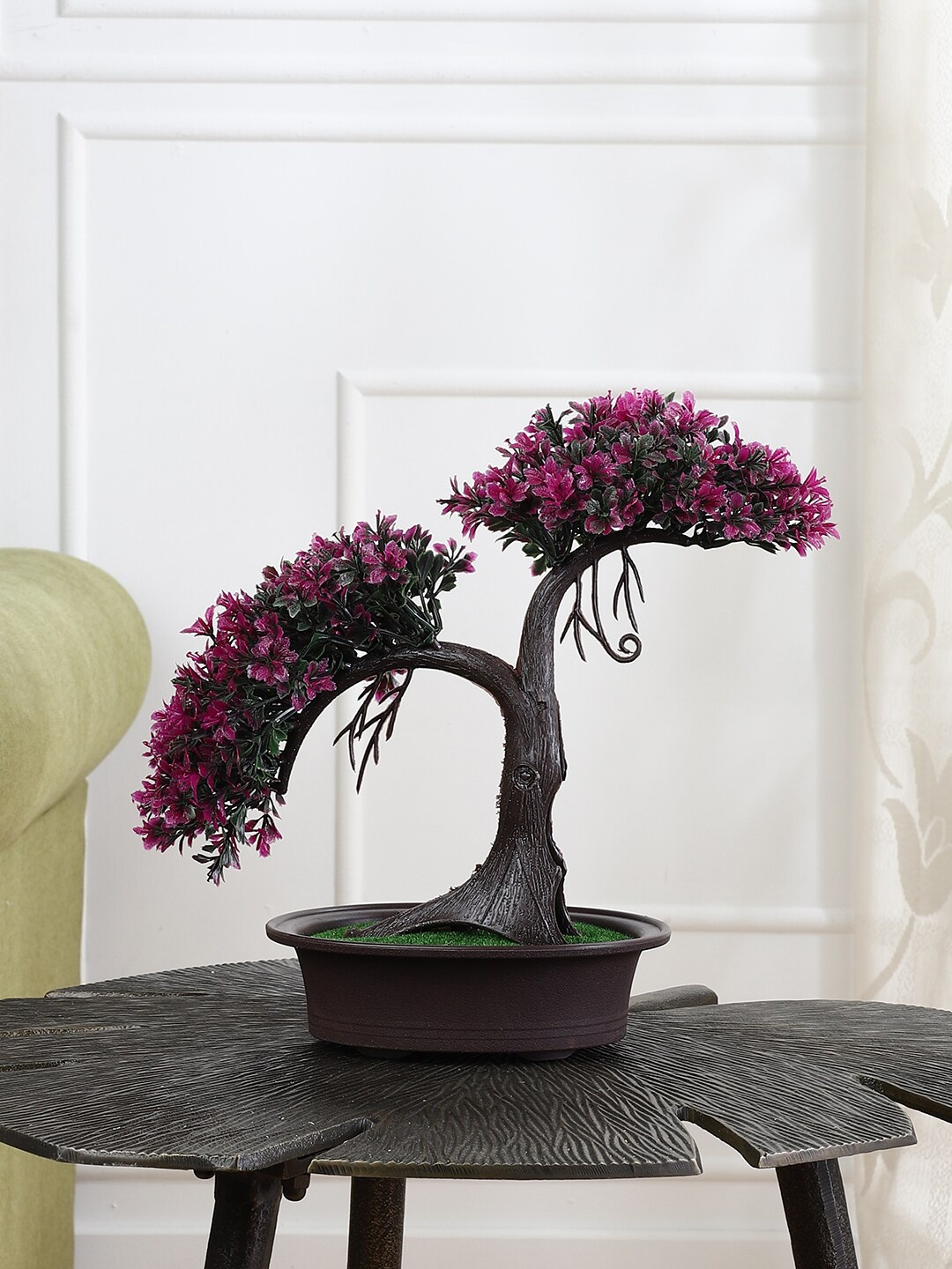 FOLIYAJ Magenta Pink & Brown Artificial Shoe Horn Shaped Bonsai Tree With Leaves & Pot
FOLIYAJ Magenta Pink & Brown Artificial Shoe Horn Shaped Bonsai Tree With Leaves & Pot
