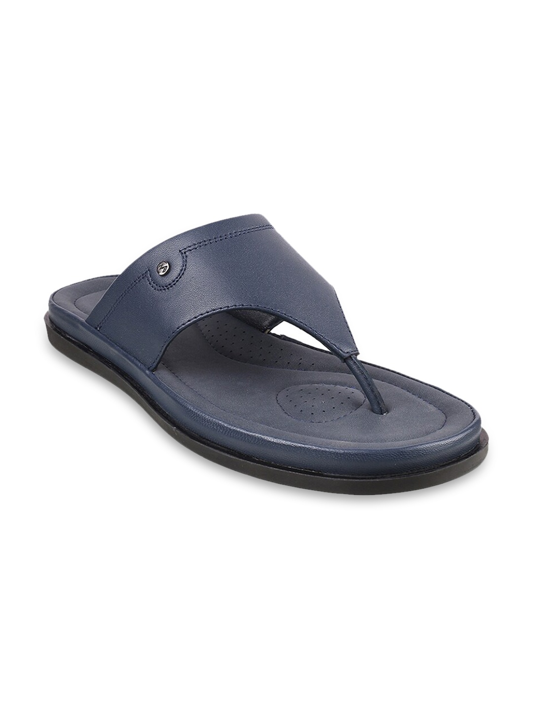 Metro Men Blue Leather Comfort Sandals