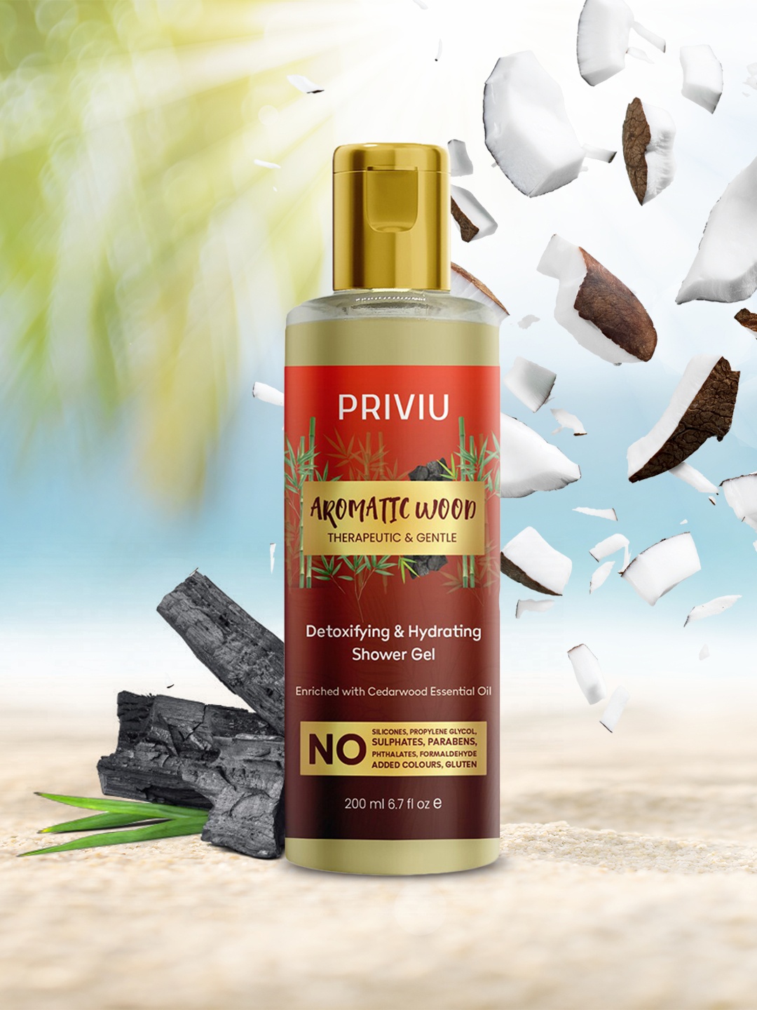 PRIVIU Natural Body Wash Aromatic Wood Moisturizing Shower Gel, Sulphate Free - 200 ml, Transparent
PRIVIU Natural Body Wash Aromatic Wood Moisturizing Shower Gel, Sulphate Free - 200 ml, Transparent