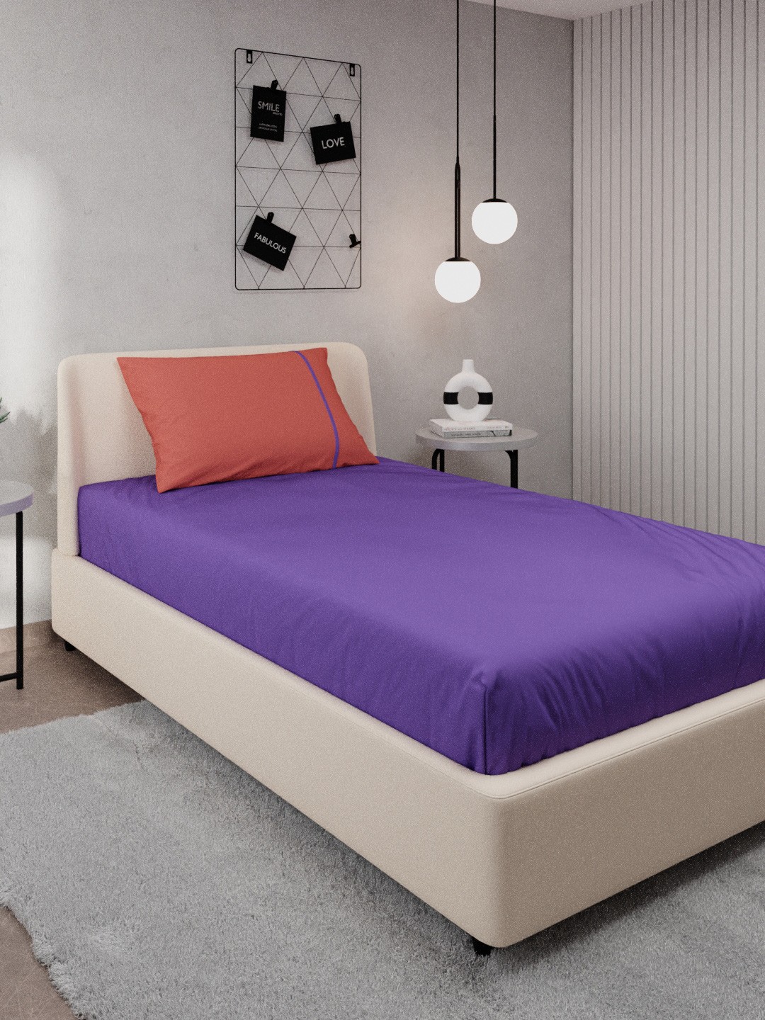 Stoa Paris Violet & Peach Solid 144 TC Pure Cotton Single Bedsheet With 1 Pillow Covers
Stoa Paris Violet & Peach Solid 144 TC Pure Cotton Single Bedsheet With 1 Pillow Covers