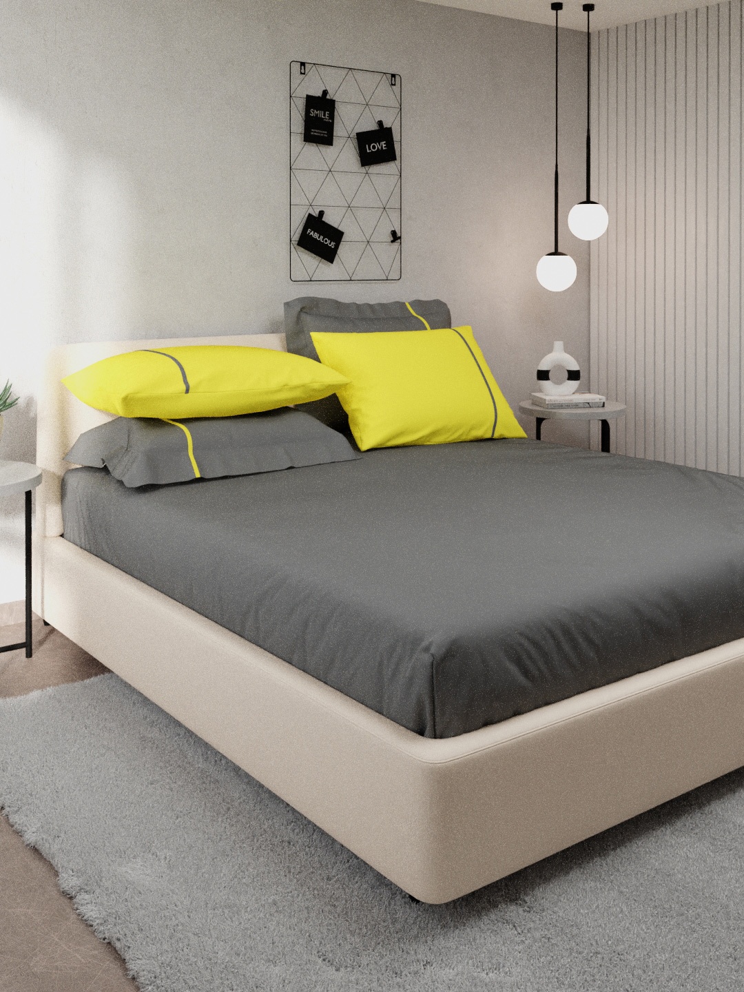 Stoa Paris Grey & Yellow Solid 144 TC Pure Cotton King Bedsheet With 4 Pillow Covers
Stoa Paris Grey & Yellow Solid 144 TC Pure Cotton King Bedsheet With 4 Pillow Covers