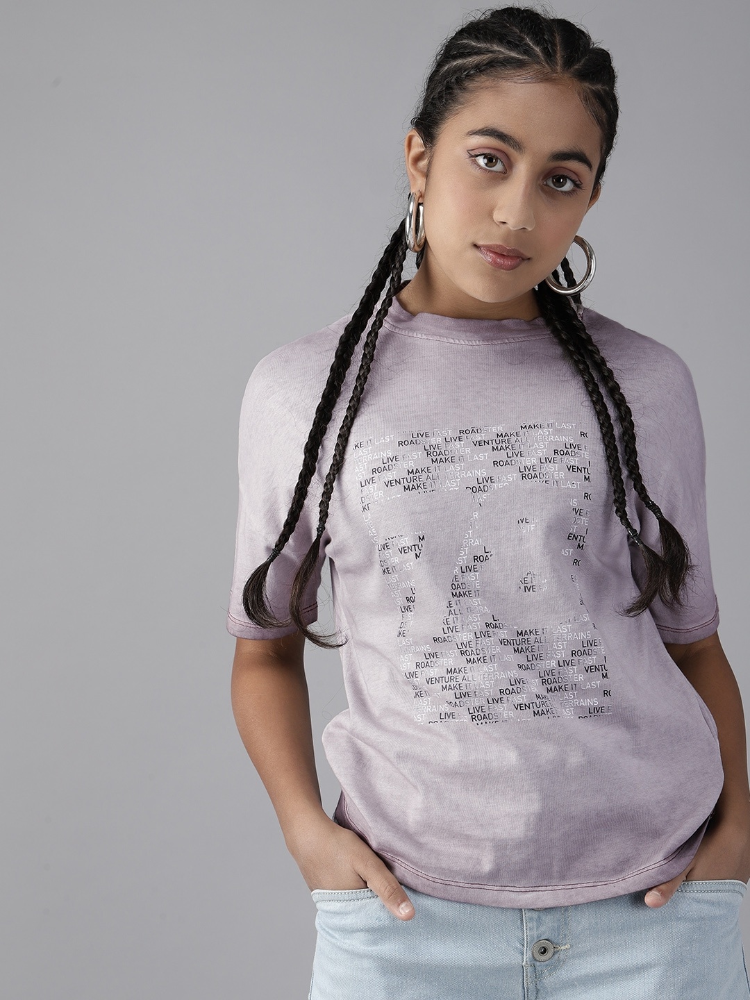 UTH by Roadster Teen Girls Typography Printed Drop-Shoulder Sleeves Pure Cotton T-shirt, Mauve
UTH by Roadster Teen Girls Typography Printed Drop-Shoulder Sleeves Pure Cotton T-shirt, Mauve