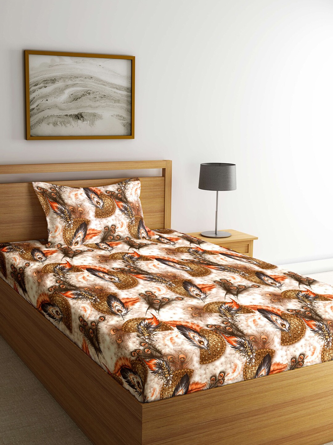 Arrabi Multicoloured Ethnic Motifs 300 TC Single Bedsheet with 1 Pillow Covers, Multi
Arrabi Multicoloured Ethnic Motifs 300 TC Single Bedsheet with 1 Pillow Covers, Multi
