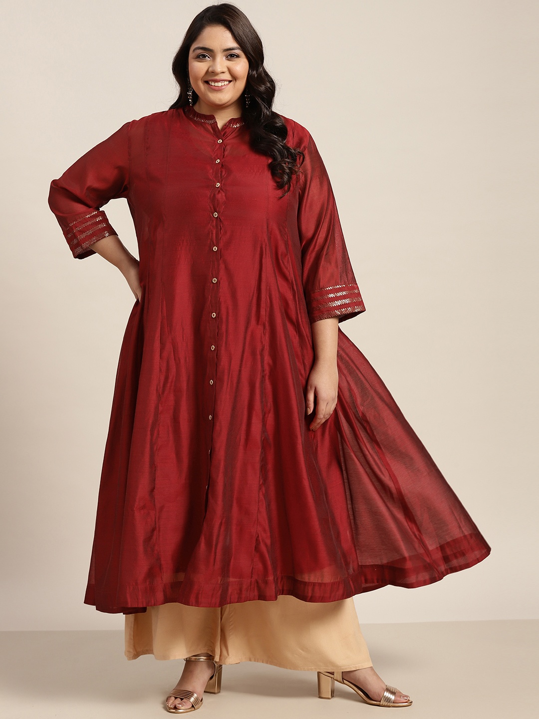 Juniper Plus Women Maroon Grandeur & Majestic Artwork Chanderi Silk Chanderi Silk Anarkali Kurta
Juniper Plus Women Maroon Grandeur & Majestic Artwork Chanderi Silk Chanderi Silk Anarkali Kurta