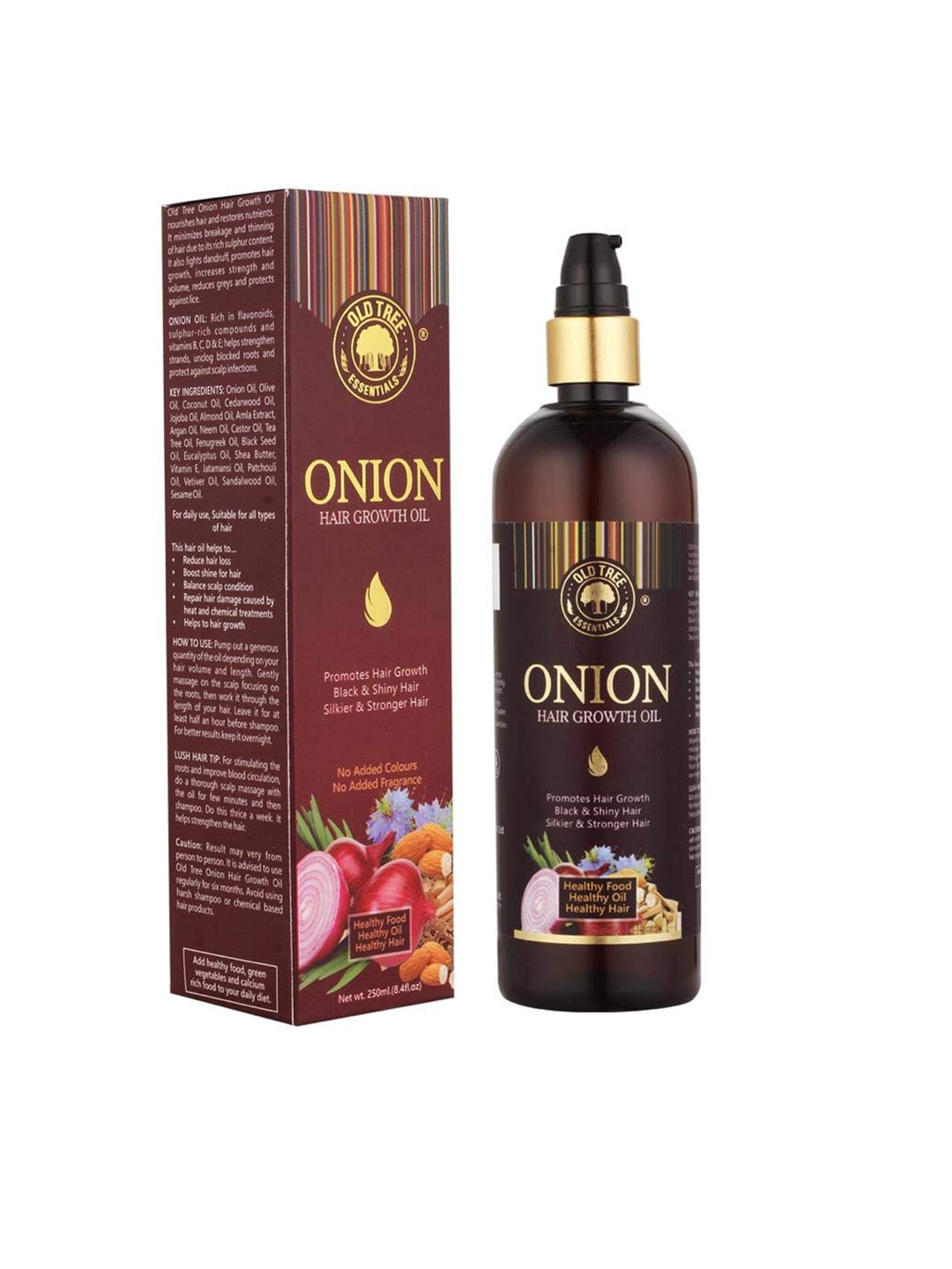 Old Tree Onion Hair Oil- 250ml, Transparent