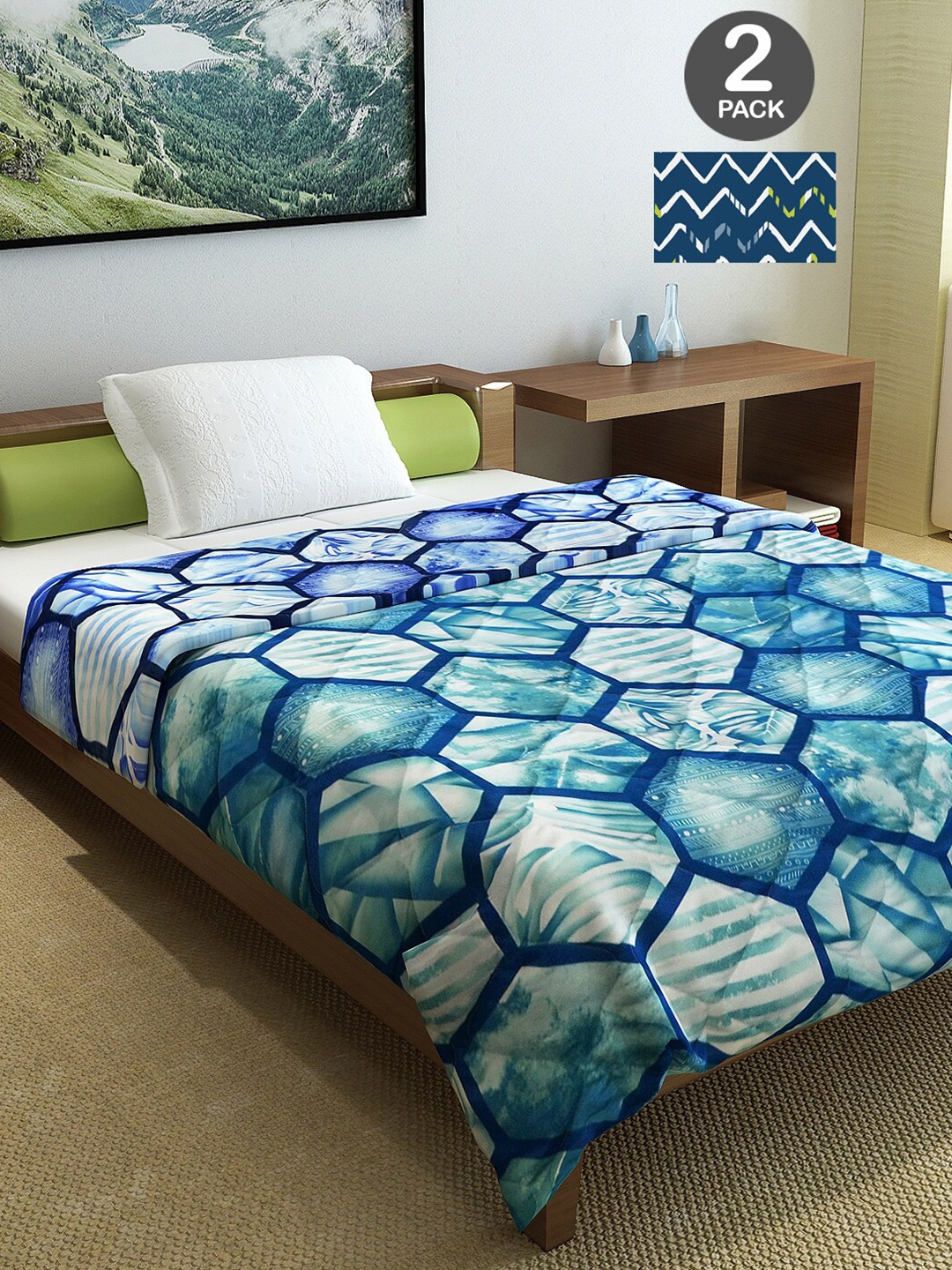 Divine Casa Turquoise Blue & White Set of 2 Mild Winter 120 GSM Single Bed Comforter
Divine Casa Turquoise Blue & White Set of 2 Mild Winter 120 GSM Single Bed Comforter